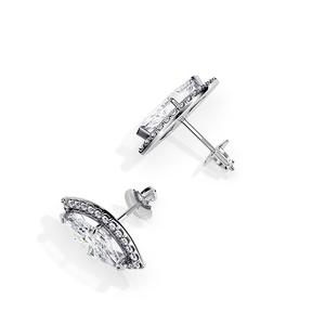 Boucle d'oreille diamant Moissanite blanche antique Marquise Cut CVD/HPHT 925 Silver Charm pour femme - Product Image 5