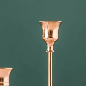 เชิงเทียนโลหะสีทอง3อันหรูหราคุณภาพระดับพรีเมียม - Product Image 3