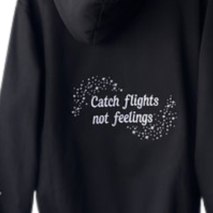 Catch Flights Not Feelings Sudadera con capucha bordada Unisex Oversized Streetwear Pullover Fleece Cotton Casual Winter Travel Hoodies - Product Image 3