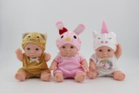 Poupée en silicone mignonne de 21 cm avec des tenues d'animaux