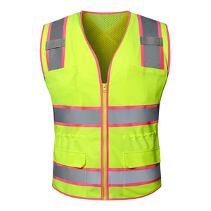 Gilets de travailleur de la sécurité routière en gros gilet réfléchissant avec poches gilet de sécurité sans manches à fermeture éclair en cours d'exécution - Product Image 5