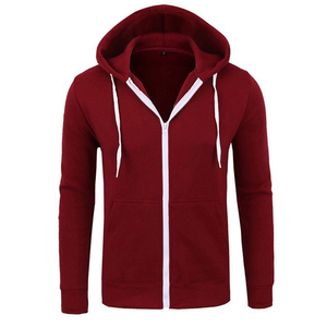 High Quality Winter Men's Hoodie 100% Cotton <b>Thick</b> <b>Fleece</b> Zipper-Up Customizable Colors & Logo Windproof Casual - Product Image 4