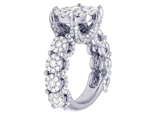 Bague cloutée en diamant classique en argent sterling 925 Design élégant et intemporel pour femme Bague parfaite pour un usage quotidien - Product Image 3