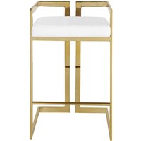 Tabouret de bar moderne au look luxueux avec assise rembourrée épaisse et base métallique stable, design contemporain pour hôtel et cuisine extérieure