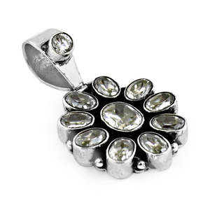 Joyería de Plata 925 para Mujer, Regalo, Colgante de Flor Hecho a Mano con Piedras Preciosas, Chapado en Rodio, Colgantes o Dijes de Oro Rosa - Product Image 2