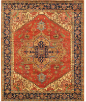 Zeitloser Knoten-Teppich, handgefertigt, traditioneller Schlingenflor, Heriz Wolle-Baumwolle, gewebt, bedruckt, klassisches persisches Blumenmuster, Erbe-Teppich