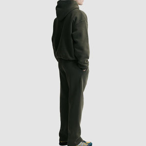 Ensemble de survêtement d'hiver surdimensionné unisexe en molleton de coton 100% personnalisé Sweat à capuche écologique de haute qualité DIY Pattern Logo Front Jogger - Product Image 1