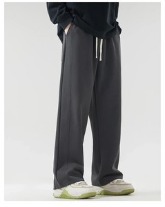 Pantalon de survêtement évasé baggy empilé en polaire lourde avec logo personnalisé Pantalon de survêtement à double taille pour hommes - Product Image 6