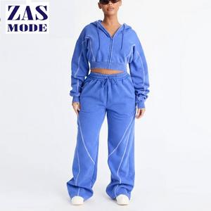 ชุดออกกำลังกายผู้หญิงแบบ 2 ชิ้น ผ้าฝ้าย 100% คุณภาพสูง เป็นมิตรกับสิ่งแวดล้อม รับสกรีนโลโก้ รุ่นใหม่ล่าสุด - Product Image 1