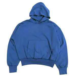 Sweat à capuche épais tricoté sur le devant en coton 100% pour hommes avec logo personnalisé. - Product Image 2