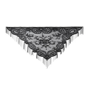 Elegant Ladies Lightweight Hollow Out Floral <b>Shawls</b> Manufacturer Wholesale Classical Solid Color Lace Triangular <b>Shawls</b> - Product Image 6