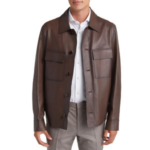 Chaqueta de Cuero para Hombre, Primavera y Otoño 2025, Alta Calidad, Personalizada, Directamente de Fábrica, Ropa al por Mayor - Product Image 1
