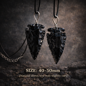 Black Obsidian Arrowhead <b>Necklace</b> Pendant Handmade Natural <b>Crystal</b> 40-50mm 100% Natural Durable Jewelry for Men Women Wholesale - Product Image 3