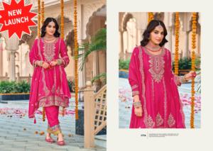 Costume Georgette Sharara de qualité lourde pour femmes magnifiquement brodé pour les fêtes vêtements pakistanais indiens pour le festival de l'Aïd - Product Image 5