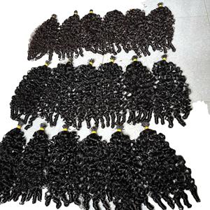 Extensiones de Cabello Humano Virgen Natural Rizado y Ondulado, Clip Ins de Punta Plana, Doble Trama, Ondulado Profundo, Precio al por Mayor - Product Image 4