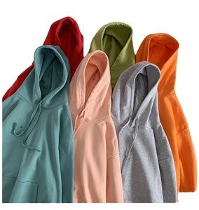 Orden directa Venta al por mayor Algodón de rayón Fino Color puro Pullover Sudadera Sudaderas con capucha unisex - Product Image 1