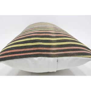 Multicolor Kilim Wool Rug 12x24 Inch Subtle Striped Vintage Pattern Woven Decorative Rug - Product Image 5