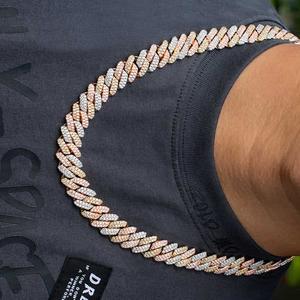 Fait à la main en argent sterling 925 22 pouces 200 grammes 16mm lien cubain classique chaîne de mode pour les mariages cadeaux caractéristiques Moissanite principale - Product Image 4