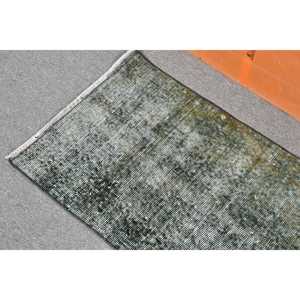 Tapis de 1,6 x 3,2 pieds, tapis turc vintage, tapis en laine verte - Product Image 5