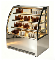 Vitrine réfrigérée verticale pour supermarché commercial, avec double porte vitrée, pour la présentation et le stockage de boissons