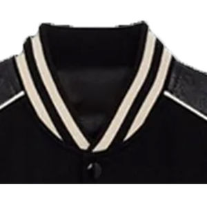 Chaqueta Universitaria de Cuero Genuino Personalizada al por Mayor de Fábrica, Diseño OEM, Transpirable, Resistente al Viento, de Alta Calidad para Hombre, con Parche Bordado en la Parte Delantera - Product Image 2