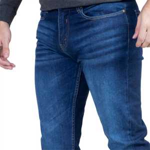 กางเกงยีนส์ขาเรียวยืดได้สำหรับผู้ชาย, กางเกงยีนส์ยืดขาเข้ารูปสีฟ้าผ้ายืดใส่สบายกางเกงยีนส์ทันสมัย - Product Image 6