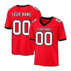 Maillot de football américain en gros de haute qualité 100 % polyester 250 g/m² respirant anti-humidité design personnalisable manches courtes - Product Image 2