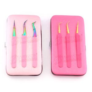 Pince à épiler d'extension de cils en acier de haute qualité 1 pièce pochette emballant des couleurs attrayantes pour une utilisation en beauté - Product Image 6