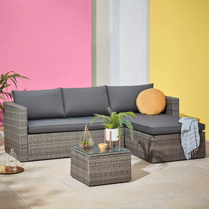 PRSF-131 Outdoor <b>Garden</b> Furniture Sofa Set in I-Shape Design, All-Weather Rattan Wicker, Made in Vietnam - Product Image 1