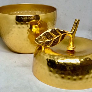 Hammered Metal Gold Plated High Quality Apple Shape Candle <b>Jar</b> Wedding Decoration Hot Sale Candle Vessel - Product Image 4