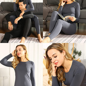 Haute qualité en gros femmes longs Johns ensembles hiver vêtements chauds respirant Polyester thermique 2 pièces costume couleur personnalisée - Product Image 4