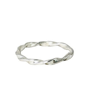 Anillos trenzados de plata de buena calidad a la moda, diseño de tendencia, joyería apilable, joyería bohemia de Plata de Ley 925 sólida - Product Image 1
