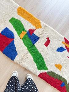 Tapis de couloir en laine berbère marocaine multicolore, lavable à la main en toutes saisons, design personnalisé, tapis de zone nouvelle arrivée - Product Image 3