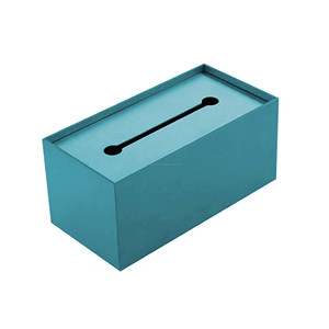 Caja de pañuelos de Color rojo Simple, soporte de Metal para escritorio de oficina, mesa de centro o mesa de comedor, organizador dispensador de pañuelos - Product Image 6