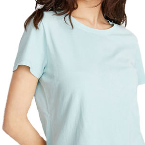 Camiseta extragrande de alta calidad para mujer, Camiseta con estampado personalizado de logotipo de talla grande, estilo informal de ocio, diseño sencillo en blanco para el verano - Product Image 6