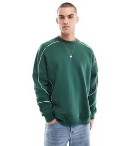 100% algodón sudadera de gran tamaño Drop Shoulder Hoodies para hombre OEM Custom Puff Print logo 360 Gsm Crew Neck Sudadera para hombres - Product Image 5