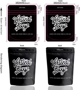 Bolsas de Mylar Impresas Personalizadas con Cierre Hermético, Diseño de Cierre con Cremallera, Bolsa de Mylar de 3.5g con su Logotipo - Product Image 4