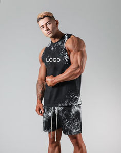 Débardeur d'été imprimé personnalisé Streetwear gilet de haute qualité col rond Muscle Fit débardeur côtelé pour hommes - Product Image 4