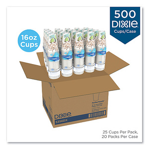 แก้วกระดาษ Dixie PerfecTouch ขนาด 16 ออนซ์ ลาย Coffee Haze บรรจุ 25 ใบ/ซอง 20 ซอง/กล่อง 500 แก้ว รุ่น 5356DX - Product Image 2