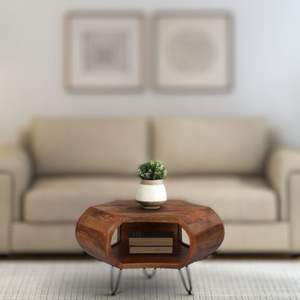 โต๊ะกาแฟไม้แข็งแบบร่วมสมัยสำหรับใช้ในบ้านเฟอร์นิเจอร์ห้องนั่งเล่นเคลื่อนย้ายได้ - Product Image 1