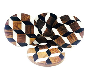 Sous-verre classique de luxe fait main en os incrusté, écologique, pour tasses à thé et bière – Exportation mondiale Falak - Product Image 4