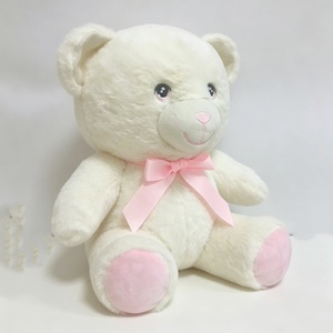 Oso de Peluche Blanco Personalizado con Lazo Rosa, Oso de Peluche Rosa y Blanco, Oso de Peluche Suave para Niñas - Product Image 3