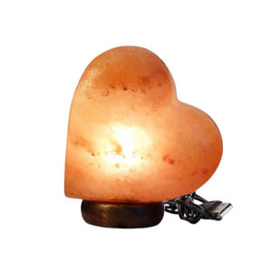 Lampe de sel en cristal rose de l'Himalaya meilleure forme de coeur technique sculptée Feng Shui cadeau romantique ici-thème de mascotte Sian Enterprises - Product Image 1