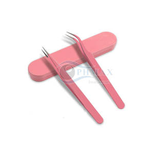 Pinzas para pestañas recubiertas de color de alta calidad, acero inoxidable para técnicos de salón, pinzas para pestañas recubiertas de color elegantes - Product Image 1