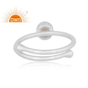 Último diseño de plata de ley fina, piedra lunar blanca Natural, piedra preciosa, anillo apilable, fabricante de joyería personalizada - Product Image 2