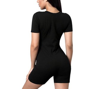มาใหม่ล่าสุดแขนสั้นผู้หญิงออกกําลังกายJumpsuitsเซ็กซี่One PieceโยคะฟิตเนสJumpsuitสําหรับผู้หญิง - Product Image 5