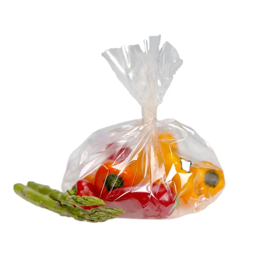 भोजन ताजा hdpe Ldpe स्टार सील प्लास्टिक का उत्पादन बैग साफ पैकेजिंग शॉपिंग रोल फूड