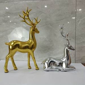 รูปปั้นกวางเรนเดียร์ตกแต่งคริสต์มาสทันสมัยงานฝีมือโลหะอลูมิเนียมสีทองตกแต่งบ้านกวางเรนเดียร์ - Product Image 2