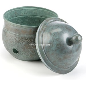 Olla de manguera de agua de Metal de forma redonda con diseño de hoja, la mejor calidad, gran tamaño, decoración verde, olla de manguera de riego metálica a la venta - Product Image 2