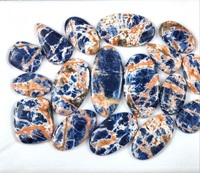 Cabochons de Sodalite Rose Naturelle de Haute Qualité, Pierres Précieuses Libres Orange Rose Bleu Certifiées par un Certificat Tierce Partie pour la Fabrication de Bijoux